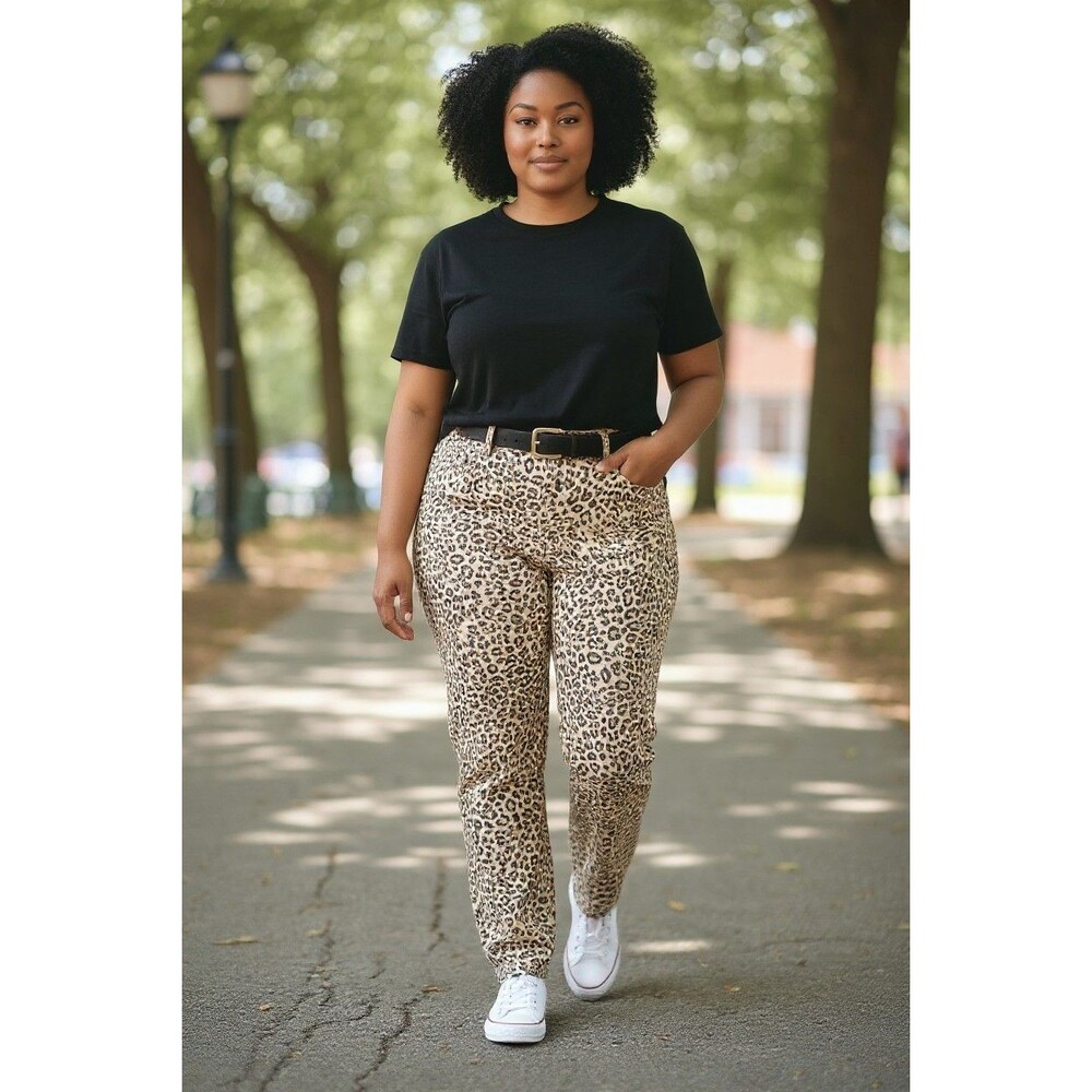 Seven 7 women plus size 18W animal print tummeyless highrise pants
